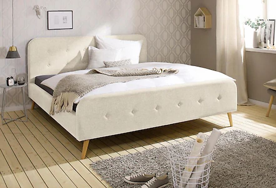 Home affaire Polsterbett Amrum, mit aufwendiger Knopfleiste am gepolstertem günstig online kaufen