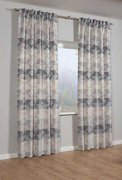 GARDINIA Gardine "Schal mit Gardinenband Jacquard Raute" verdeckte Schlaufe günstig online kaufen