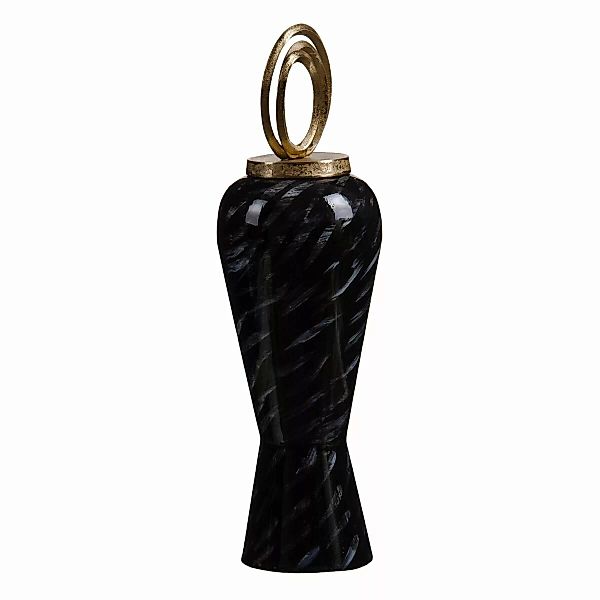 Vase 18 X 18 X 58 Cm Kristall Schwarz Gold Metall günstig online kaufen