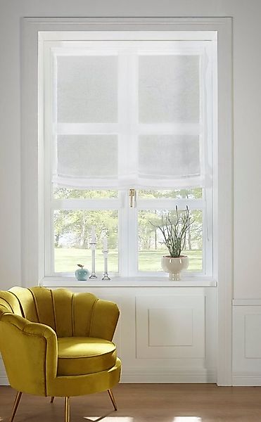 my home Raffrollo TENDER, mit Klettband, transparent, Leinen Optik mit Stru günstig online kaufen