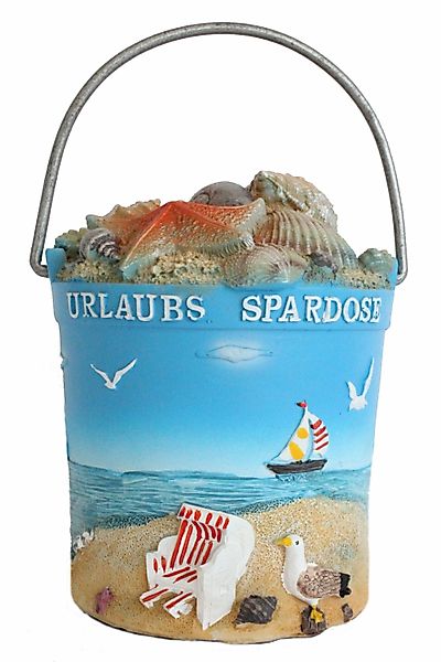 ELLUG Spardose Sparbüchse – Strandeimer „Urlaubs-Spardose“ günstig online kaufen