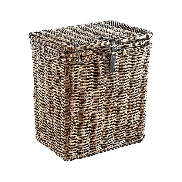 Kobolo Wäschekorb Wäschebehälter eckig Rattan Kubu-Grey günstig online kaufen