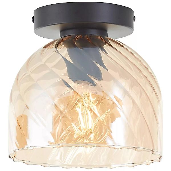 Deckenlampe Casto, Ø 19 cm, bernstein, Glas günstig online kaufen