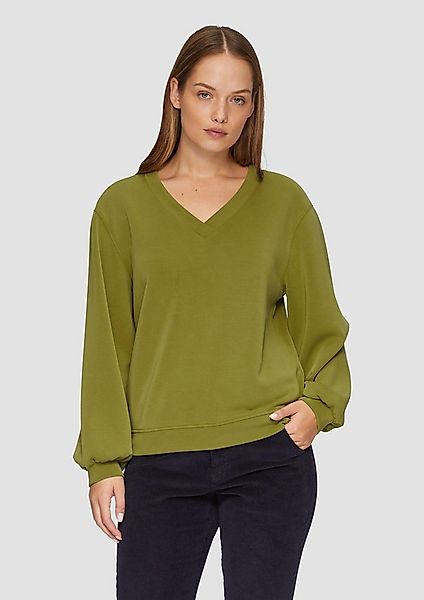 s.Oliver Sweatshirt Sweatshirt Scuba-Sweatshirt mit V-Ausschnitt günstig online kaufen