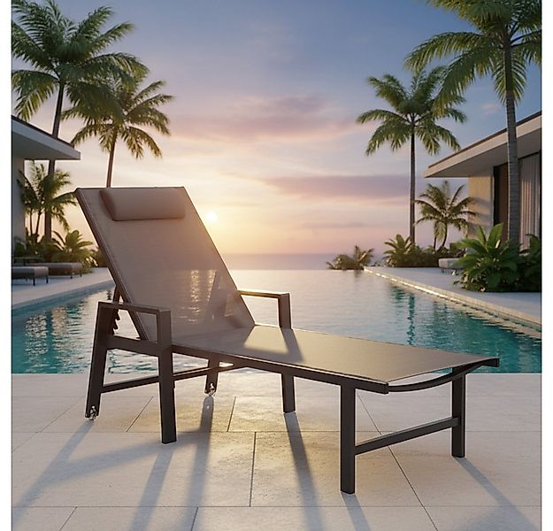 Melko Gartenliege Relaxliege Aluminium Sonnenliege mit Kissen Liegestuhl Kl günstig online kaufen