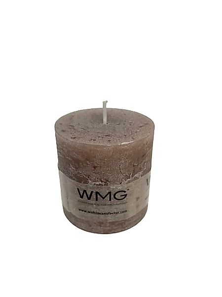 Stumpenkerze Rustikal Höhe 6 cm, Durchmesser 6 cm Coffee milk günstig online kaufen