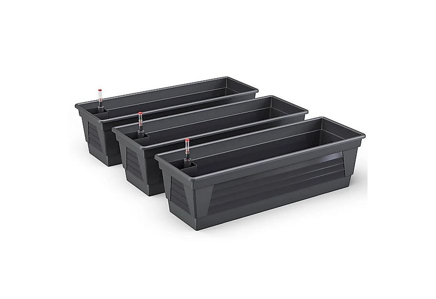 Plastard Blumenkasten, 3er-Set Pflanzkasten mit Hydroeinsatz & Wasserstands günstig online kaufen