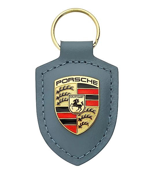 Porsche Schlüsselanhänger Schlüsselanhänger Wappen Leder Shoreblue günstig online kaufen