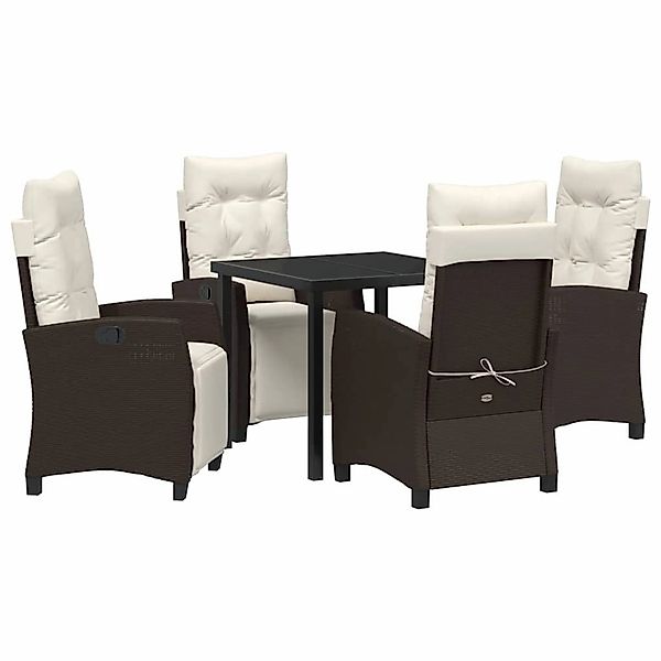 vidaXL Garten Essgruppe 5-Tlg Braun Poly Rattan 3380429 günstig online kaufen