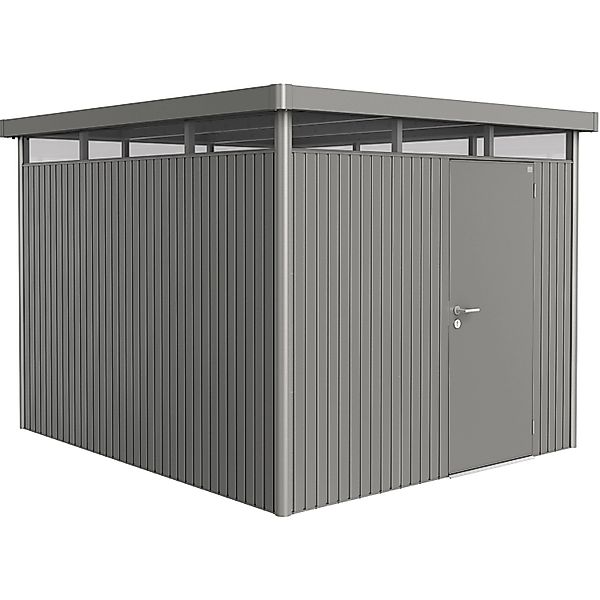 Biohort Metall-Gerätehaus HighLine Quarzgrau-Metallic 7,6 m² Einzeltür günstig online kaufen