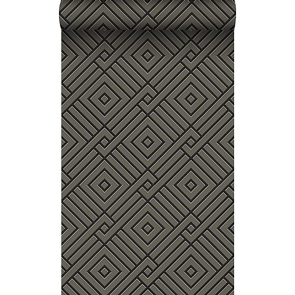 Origin Luxury Wallcoverings Tapete 3D Grafisches Motiv Taupe Und Schwarz 50 günstig online kaufen