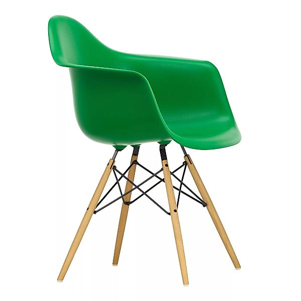 Vitra - Eames Plastic Armchair DAW Gestell Esche - grün/Sitzschale Polyprop günstig online kaufen