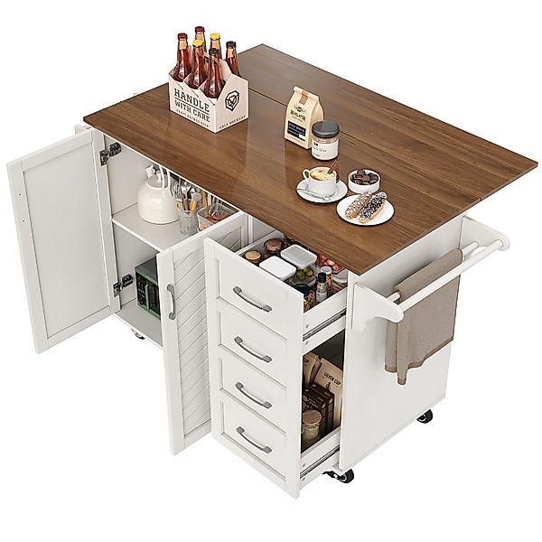 OKWISH Küchenwagen Küchenschränke,Buffetschrank,Speisewagen, mit Arbeitspla günstig online kaufen