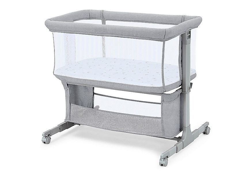 OUNUO Beistellbett für Neugeborene mit Rädern, Aufbewahrungskorb, Matratze günstig online kaufen