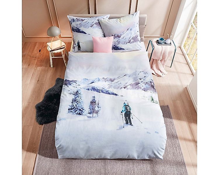 TRAUMSCHLAF Bettwäsche Winter Wanderer, Biber, 2 teilig, wunderbar kuscheli günstig online kaufen