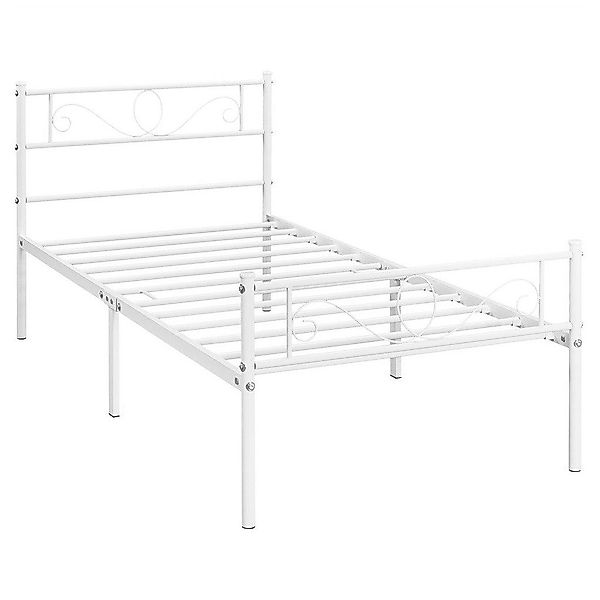 Yaheetech Bettgestell Metallbett mit Kopfteil, Einzelbett/Doppelbett günstig online kaufen