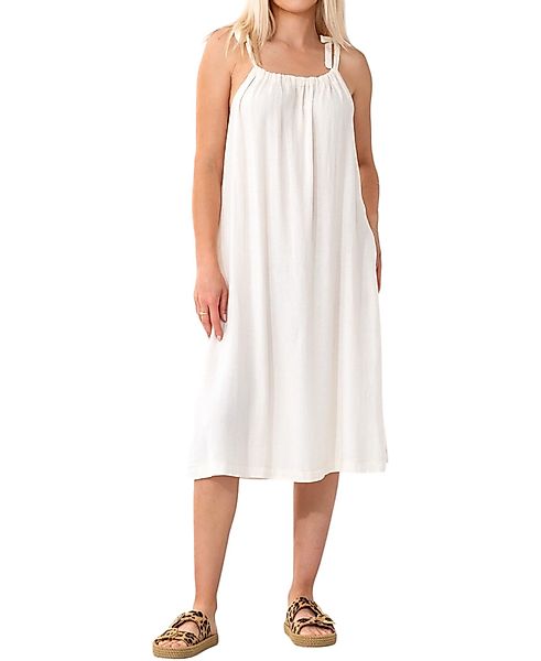 WENOR Sommerkleid aus Leinenmix mit Bindeträgern – luftiges Strandkleid mit günstig online kaufen