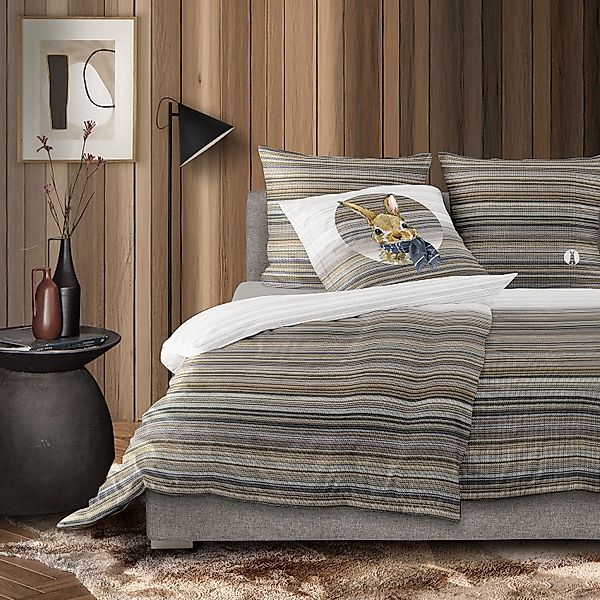 Irisette Flausch Cotton Bettwäsche Zobel 8630-80 Hase Braun 135x200 günstig online kaufen