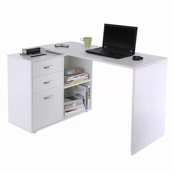HOMCOM Computertisch mit Schubladenschrank weiß günstig online kaufen