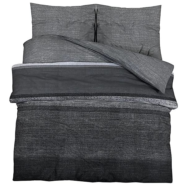 vidaXL Bettwäsche-Set Dunkelgrau 225x220 cm Baumwolle 136490 günstig online kaufen