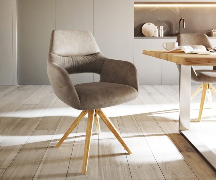 DELIFE Polsterstuhl Yago-Flex, mit Armlehnen Holzgestell günstig online kaufen