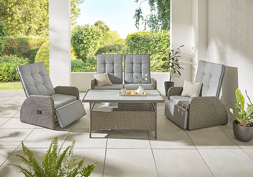 KONIFERA Gartenlounge-Set "Vigo", (Set, 8 tlg., 2x Sessel, 1x 2er Sofa, 1x günstig online kaufen