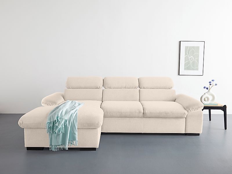 COTTA Ecksofa »Lola L-Form mit Kopfteilfunktion & Hocker« wahlweise mit Bet günstig online kaufen