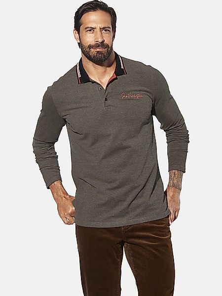 Jan Vanderstorm Langarm-Poloshirt KNUTSEN mit Stickerei günstig online kaufen
