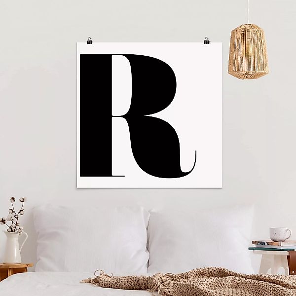 Poster Buchstabe - Quadrat Antiqua Letter R günstig online kaufen