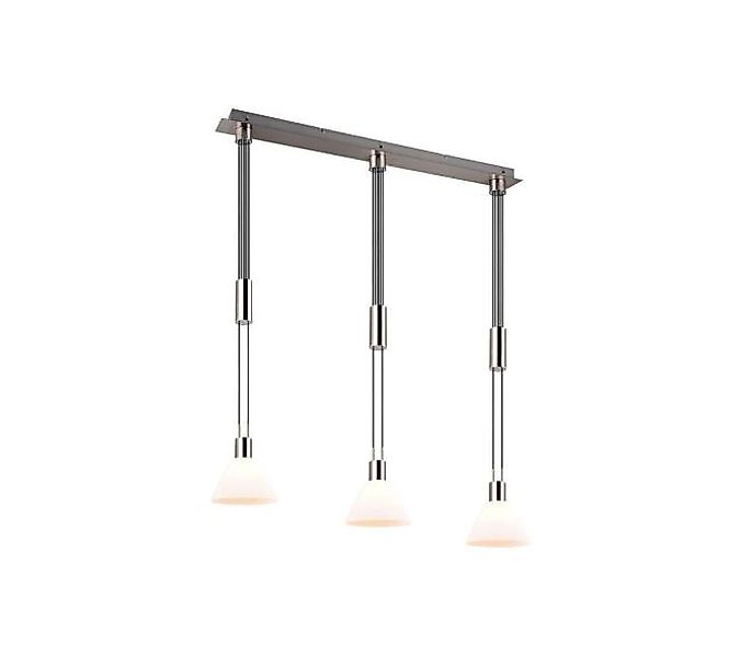 Pendelleuchte 3xE27 1 Stück Metall / Glas Weiß, Hellgrau günstig online kaufen