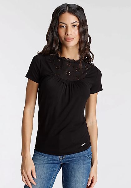 Laura Scott T-Shirt, mit Spitze und Stickereien günstig online kaufen