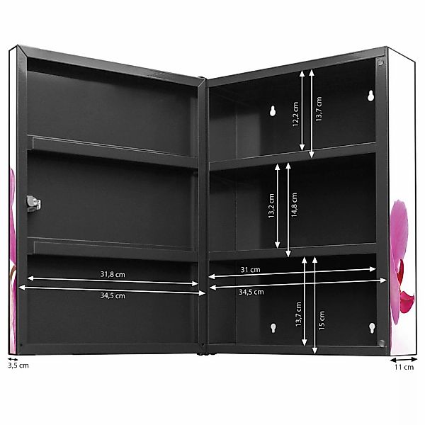 Banjado XXL Medizinschrank Abschliessbar 35x46x15cm Arzneischrank Anthrazit günstig online kaufen