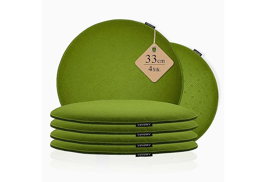 AMPARA Stuhlkissen rund 33 cm - 4er Set - für Stuhl, Bank, Lounge etc., Rut günstig online kaufen