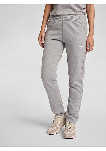 hummel Jogginghose Freizeithose hmlGO Cotton Pant (Baumwolle) lang grau Dam günstig online kaufen