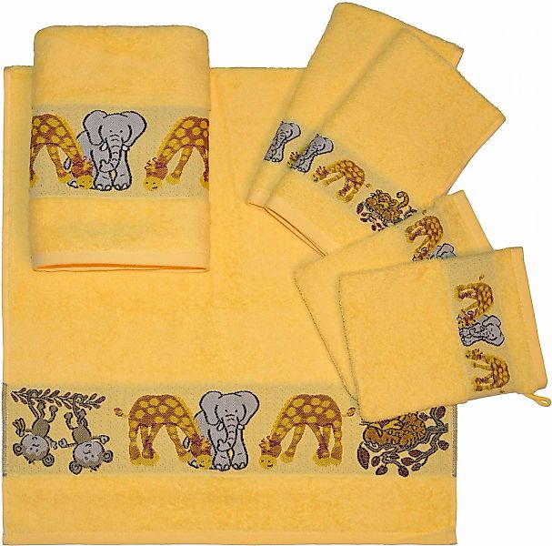 Dyckhoff Handtuch Set "Affe" Set mit Tierbordüre; 2 Handtücher, 2 Gästetüch günstig online kaufen