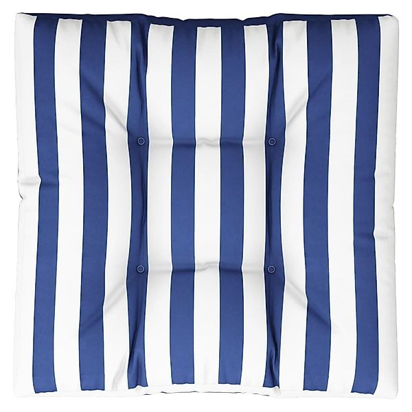 vidaXL Sitzauflage Palettenkissen Blau Weiß Gestreift günstig online kaufen