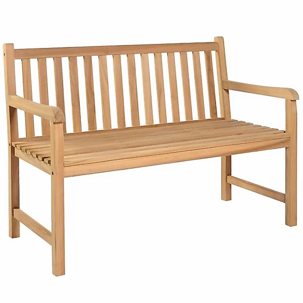 Gartenbank Mit Schwarzer Auflage 120 Cm Massivholz Teak günstig online kaufen