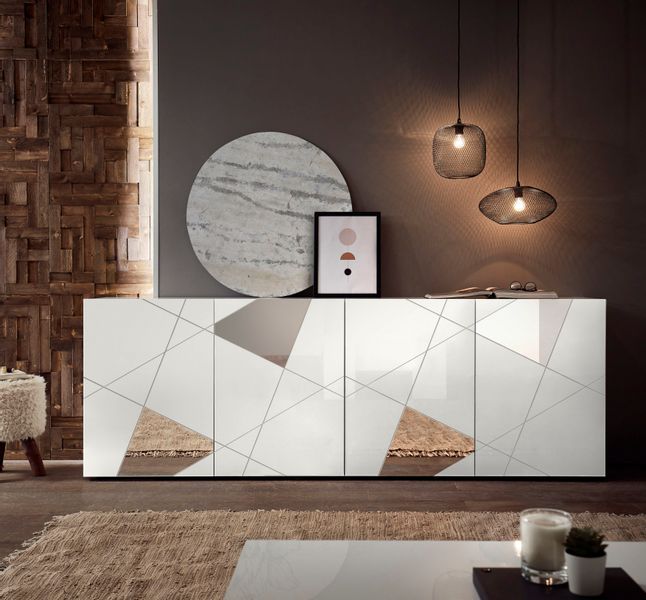 INOSIGN Sideboard "Vittoria, Breite 241 cm, 4 Türen" Fronten mit Siebdruck günstig online kaufen