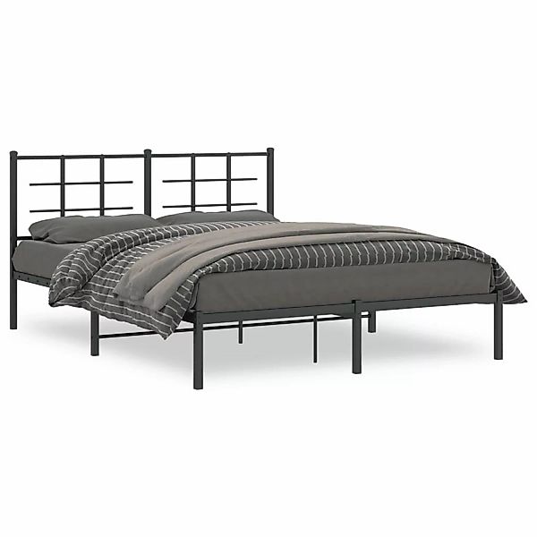 vidaXL Bettgestell mit Kopfteil Metall Schwarz 160x200 cm Modell 91953877 günstig online kaufen