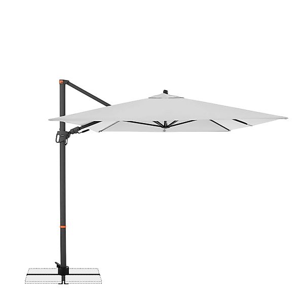 Doppler Ampelschirm 320 cm x 240 cm Hellgrau mit Kurbelmechanik günstig online kaufen
