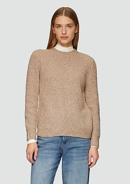 s.Oliver Longpullover Strickpullover Strickpullover mit Rippdetail günstig online kaufen