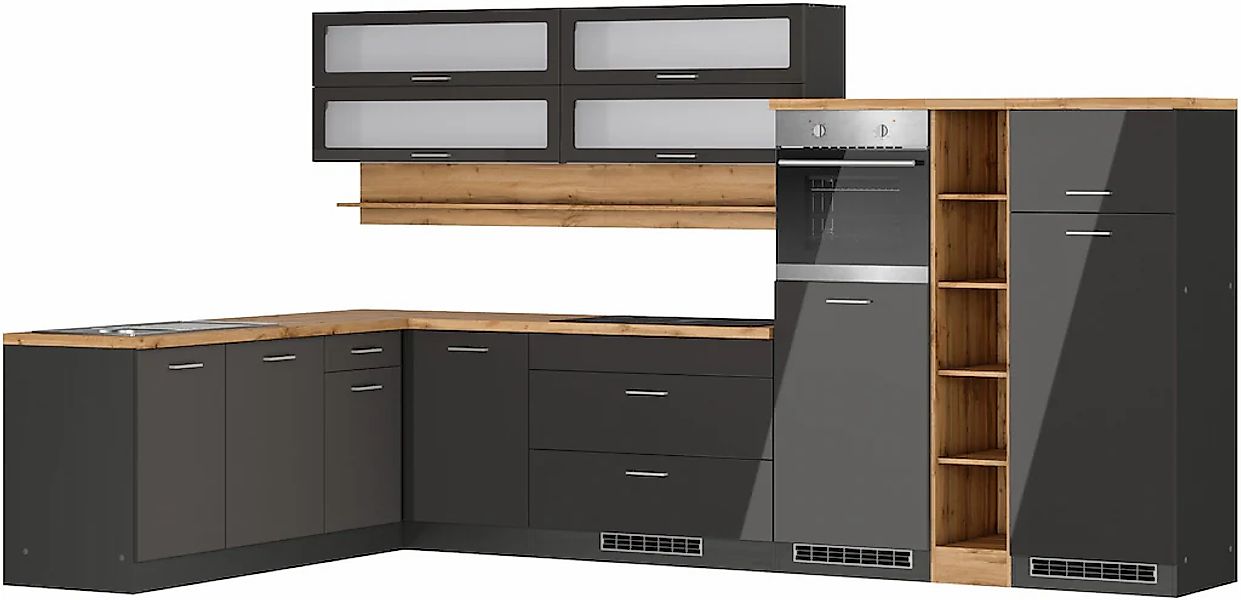 KOCHSTATION Winkelküche "KS-Milan", Stellbr.360/220 cm, wahlweise mit E-Ger günstig online kaufen