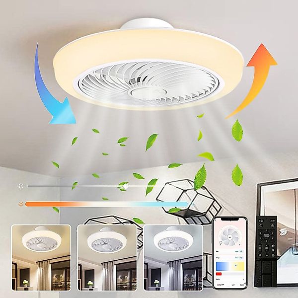 Jibenhome Deckenventilator mit Beleuchtung Leise Smart günstig online kaufen