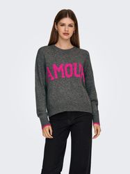 ONLY Rundhalspullover ONLNEW AMOUR LS TEXT günstig online kaufen