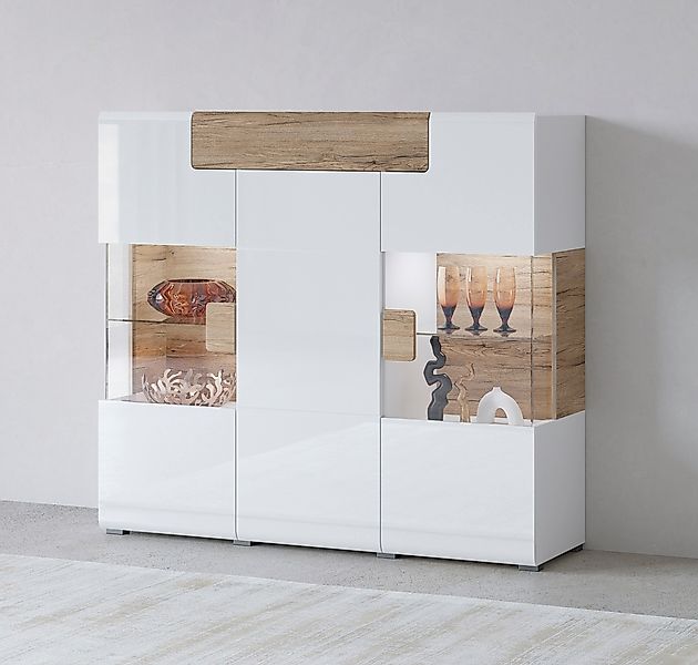 INOSIGN Highboard "Toledo,Breite 147,5cm,trendige Hochkommode mit 3Türen un günstig online kaufen