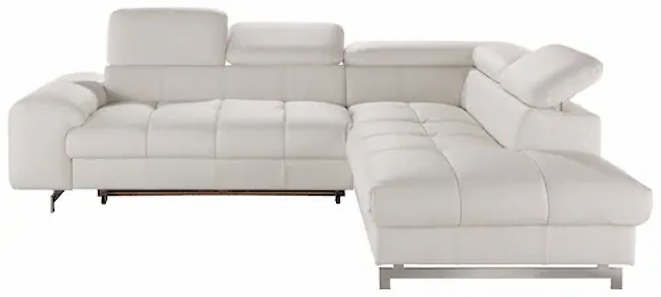 COTTA Ecksofa »Chef L-Form«, mit Kopfteilverstellung, edle Metallkufen, wah günstig online kaufen