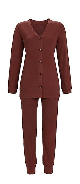 Ringella Pyjama - Schlafanzug aus Interlock-Rippe und mit durchgeknöpftem O günstig online kaufen