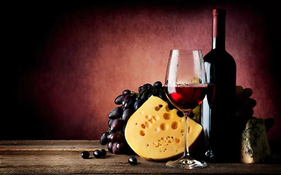 Papermoon Fototapete »Wein mit Käse« günstig online kaufen