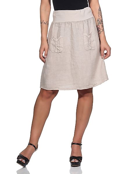 Mississhop A-Linien-Rock Leinen Rock Sommerrock locker günstig online kaufen