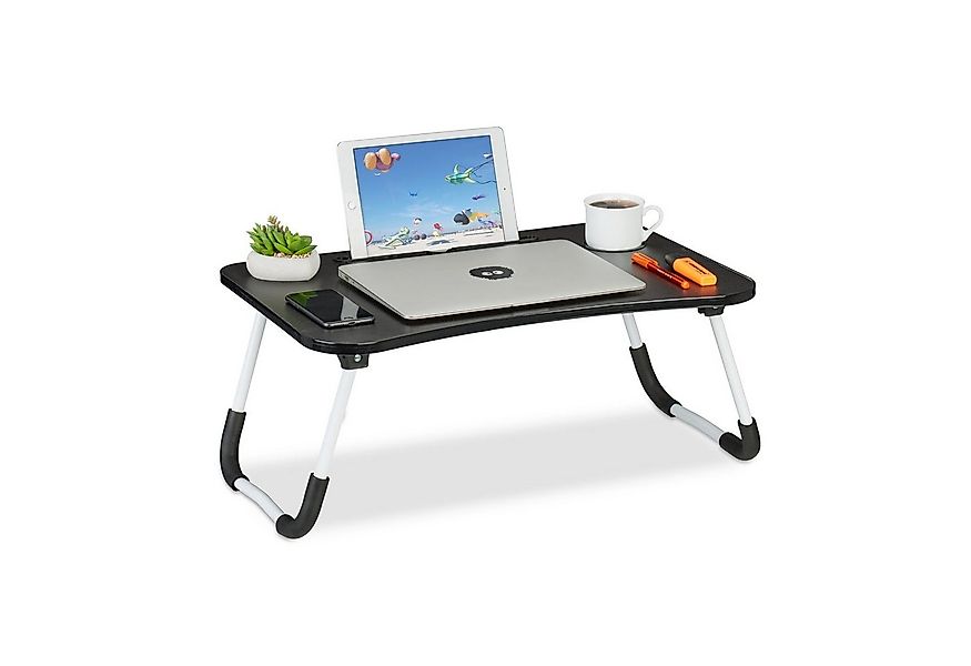 relaxdays Laptoptisch mit Tablet & Getränkehalt günstig online kaufen